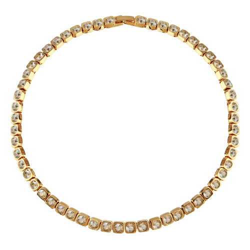 картинка Колье Теннис (кристаллы шампань 4 мм, г/п: золото 36-39 см) Uvelina SW00 0001G-016N ювелирный  магазин Калина являющийся официальным дистрибьютором в России 