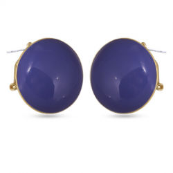 картинка Серьги (эмаль фиолетовая, г/п: золото, 2 см) KG00 0005G-05R2 ювелирный  магазин Калина являющийся официальным дистрибьютором в России 