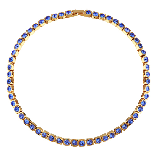 картинка Колье Теннис (кристалл: синий 4 мм, г/п: золото 36-39 см) Uvelina SW00 0001G-206N ювелирный  магазин Калина являющийся официальным дистрибьютором в России 