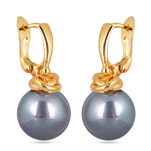 картинка Серьги (Майорка, серо-голубой, г/п: золото) MK12 0001-7  Uvelina ювелирный  магазин Калина являющийся официальным дистрибьютором в России 