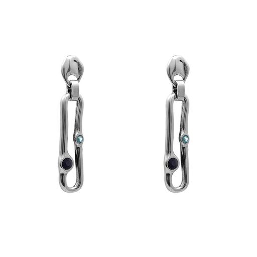 картинка Серьги Ciclon (кристаллы: синие, г/п: серебро) 223600-07 Испания Saori ювелирный  магазин Калина являющийся официальным дистрибьютором в России 