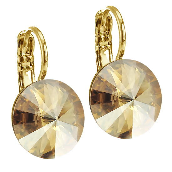 картинка Серьги Elis 12 mm, медовый, г/п: золото, 5540-1094-7035 Anabel Crystal ювелирный  магазин Калина являющийся официальным дистрибьютором в России 