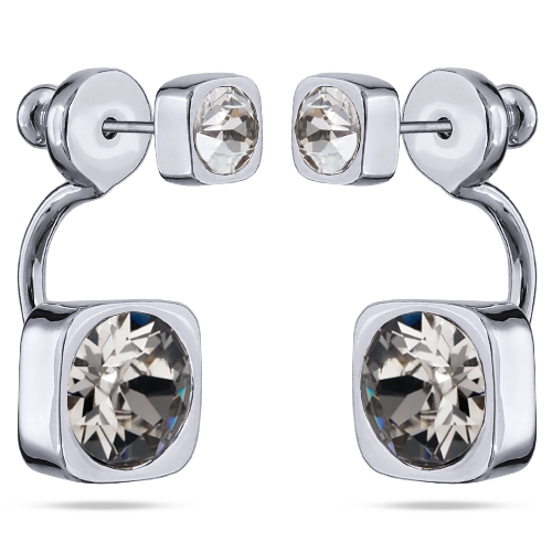 картинка Серьги Теннис (Кристаллы грейдж, 4мм, 8 мм, г/п: родий) Uvelina SW00 0004R-059E ювелирный  магазин Калина являющийся официальным дистрибьютором в России 