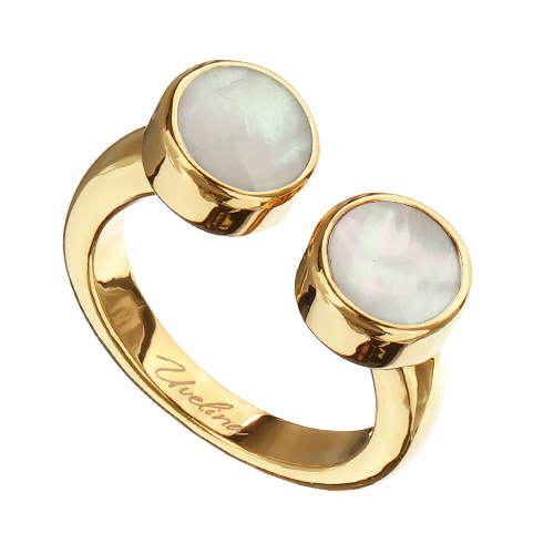 картинка Кольцо 18 (перламутр,6 мм г/п: золото)  Испания Uvelina MG05 0005G-26R1-8 ювелирный  магазин Калина являющийся официальным дистрибьютором в России 