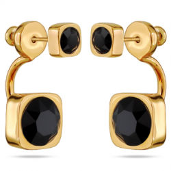 картинка Серьги Теннис (кристаллы черные, г/п: золото, 4 мм, 8 мм, ) Uvelina SW00 0004G-280E ювелирный  магазин Калина являющийся официальным дистрибьютором в России 