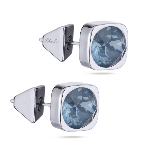 картинка Пусеты Теннис (кристаллы байкальский лед, г/п: родий 8 мм) Uvelina SW00 0010R-166E1 ювелирный  магазин Калина являющийся официальным дистрибьютором в России 