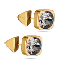 картинка Пусеты Теннис (кристаллы грейдж, г/п: золото 8 мм) Uvelina SW00 0010G-284E1 ювелирный  магазин Калина являющийся официальным дистрибьютором в России 