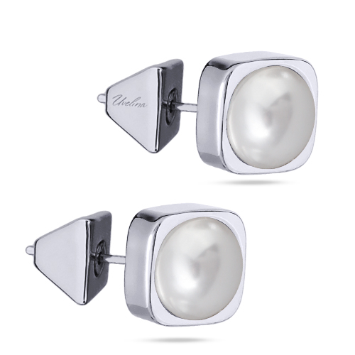 картинка Пусеты Теннис (Майорка, белая, 8мм, г/п: родий) SW00 0011R-01E1 Uvelina ювелирный  магазин Калина являющийся официальным дистрибьютором в России 