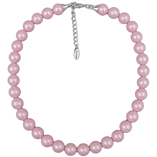 картинка Колье (Майорка 12 мм, холодно-розовый, г/п: родий, 45+5 см) MK82 0032-1 Uvelina ювелирный  магазин Калина являющийся официальным дистрибьютором в России 