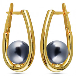 картинка Серьги (Майорка, темно-серый, г/п: золото) MK12 0001-6 Uvelina ювелирный  магазин Калина являющийся официальным дистрибьютором в России 