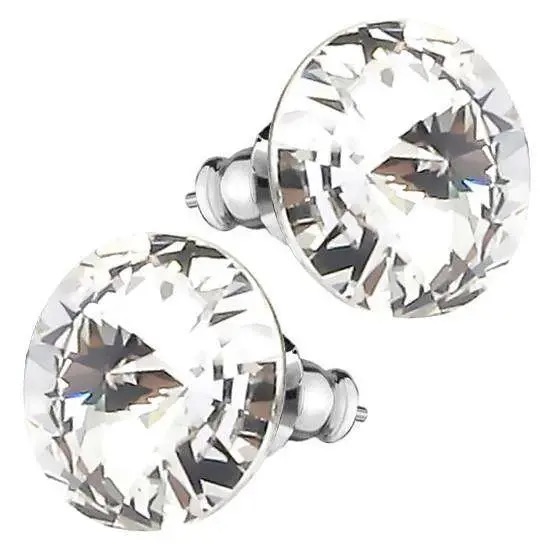 картинка Пуссеты Elis 10 mm, бриллиантовый, г/п: родий, 5540-1210-7006 Чехия Anabel Crystal ювелирный  магазин Калина являющийся официальным дистрибьютором в России 