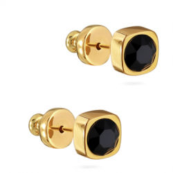 картинка Пусеты Теннис (Кристалл черный 4мм, г/п: золото) Uvelina SW00 0001G-280E1 ювелирный  магазин Калина являющийся официальным дистрибьютором в России 