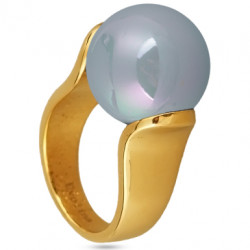 картинка Кольцо 17 (Майорка, голубая, г/п: золото) Испания MK11 0013-17d ювелирный  магазин Калина являющийся официальным дистрибьютором в России 