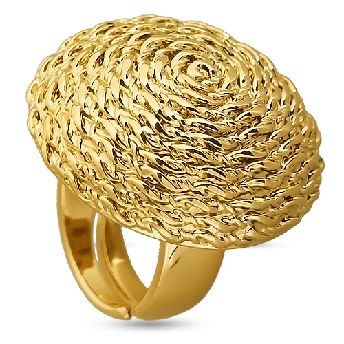 картинка Кольцо Релакс (г/п: золото, 3 см, от 17 р. регул.) BS05 0002G-00R ювелирный  магазин Калина являющийся официальным дистрибьютором в России 