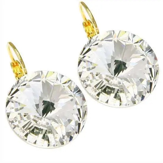 картинка Серьги Elis 18 mm, бриллиантовый, г/п: золото, 5540-1157-7005 Чехия Anabel Crystal ювелирный  магазин Калина являющийся официальным дистрибьютором в России 