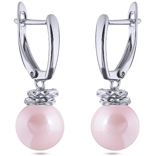 картинка Серьги (Майорка, холодно-розовая, г/п: родий) MK12 0188R-01 Uvelina ювелирный  магазин Калина являющийся официальным дистрибьютором в России 