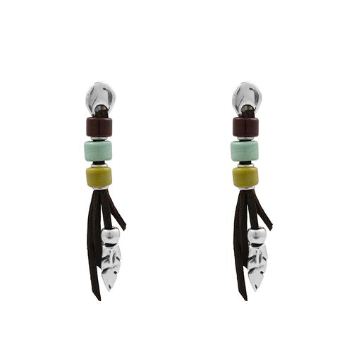 картинка Серьги Ciclon (муранское стекло, нат.кожа, г/п: серебро) 232604-12 Испания Savage ювелирный  магазин Калина являющийся официальным дистрибьютором в России 