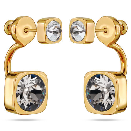 картинка Серьги Теннис (Кристалл грейдж, г/п: золото, 4 мм, 8 мм) Uvelina SW00 0004G-059E ювелирный  магазин Калина являющийся официальным дистрибьютором в России 