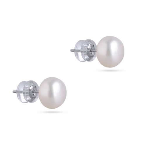 картинка Пусеты (Майорка, белая, 8мм, г/п: родий) MG00 0005R-01E Uvelina ювелирный  магазин Калина являющийся официальным дистрибьютором в России 