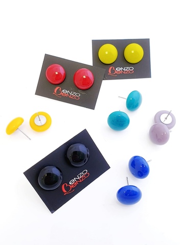 картинка Пусеты S пудровые 1 см ENZO BENZO  ювелирный  магазин Калина являющийся официальным дистрибьютором в России 