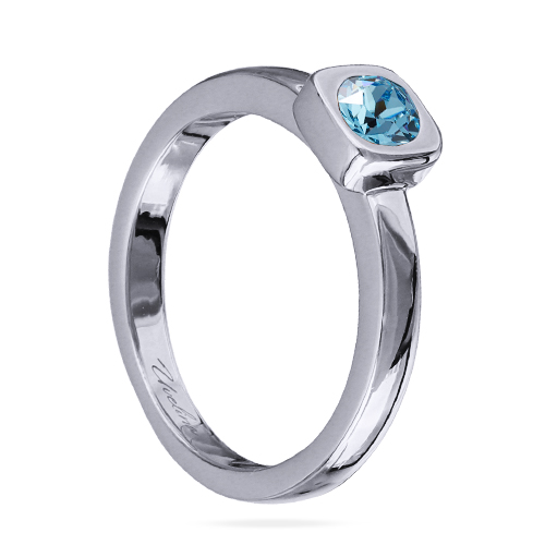 картинка Кольцо Теннис (кристаллы аквамарин, г/п: родий, 4 мм, р.17) Uvelina SW00 0001R-202R-7 ювелирный  магазин Калина являющийся официальным дистрибьютором в России 