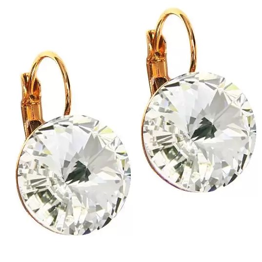 картинка Серьги Elis 14mm, бриллиантовый, г/п: золото, 5540-0102-7005 Чехия Anabel Crystal ювелирный  магазин Калина являющийся официальным дистрибьютором в России 