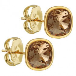 картинка Пусеты Триумф (кристаллы медовые, г/п: золото 10 мм) Uvelina SW00 0020G-246E ювелирный  магазин Калина являющийся официальным дистрибьютором в России 