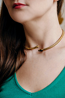 Колье Змейка (кристалл черный) Италия  Claudio Canzian 002 05 698