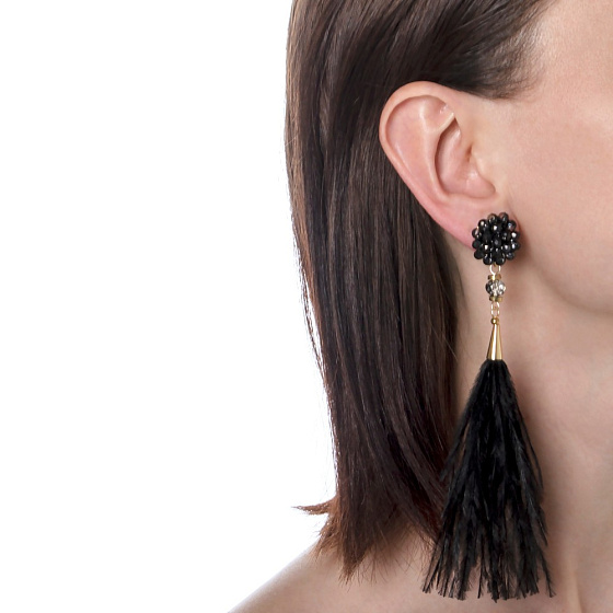 картинка Серьги (Кристаллы Preciosa,перья ) 20109980 Италия Beatrice ювелирный  магазин Калина являющийся официальным дистрибьютором в России 