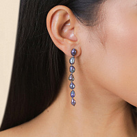 Серьги Pebble bea (Жемчуг, 6.5 см) 12-90376 Франция Nature Bijjoux 