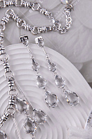 Серьги Сосульки (кристаллы прозрачные, г/п: родий, 8х1,3 см, 13гр) Италия Claudio Canzian 002 02 795