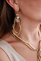 Серьги Жгуты (кристалл медовый, 9х2,7 см, 32 гр.) Италия Claudio Canzian 002 02 021