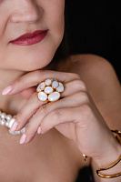 Кольцо (перламутр, г/п: золото. 3.5х3.5 см) Франция Philippe Ferrandis MISS CAMELIA MC51