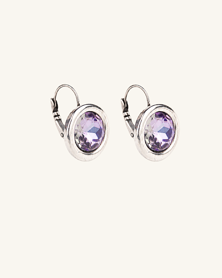 картинка Серьги (кристалл лиловый, г/п: серебро, 1,8х1,8 см) 266600-05 Ciclon Эклипс Испания  ювелирный  магазин Калина являющийся официальным дистрибьютором в России 