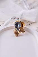 Кольцо Бантик (кристалл серый с голубым блеском, 2,7х2,3 см) Италия  Claudio Canzian 002 01 133