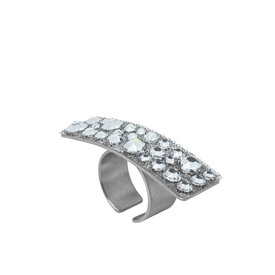 картинка Кольцо (кристаллы Swarovski, 5х1.5 см, г/п: золото, регулируемый) Katerina Vassou KV26.1-404788B ювелирный  магазин Калина являющийся официальным дистрибьютором в России 