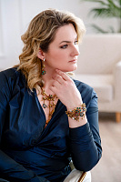 Браслет Незабудки (кристалл: сиреневый, зеленый, синий, прозрач.) Италия Claudio Canzian  002 04 503