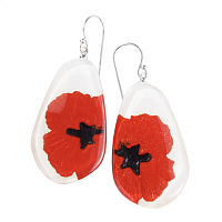 Серьги Baila (красный, белый, черный, 5х2 см) Голландия ZSISKA