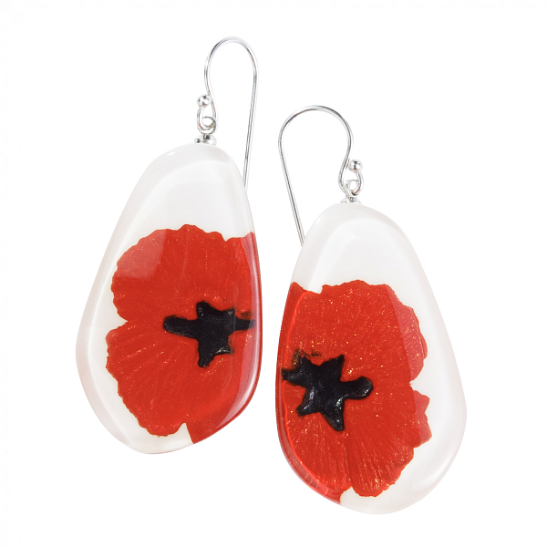 Серьги Baila (красный, белый, черный, 5х2 см) Голландия ZSISKA