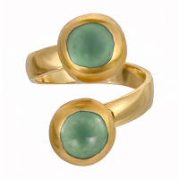 Кольцо (керамика зеленый, г/п: золото, размер регул. D 1.2 см) Испания 01901006 Maximilianas 