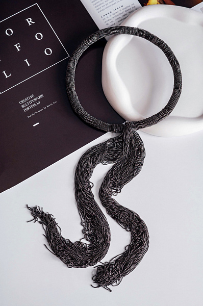 Колье Шакира (цепи графит) Италия Perfetto