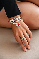 Браслет (кристалл красный, г/п: серебро, регулируется ) EMO130-03-1 Испания Ciclon Emotion