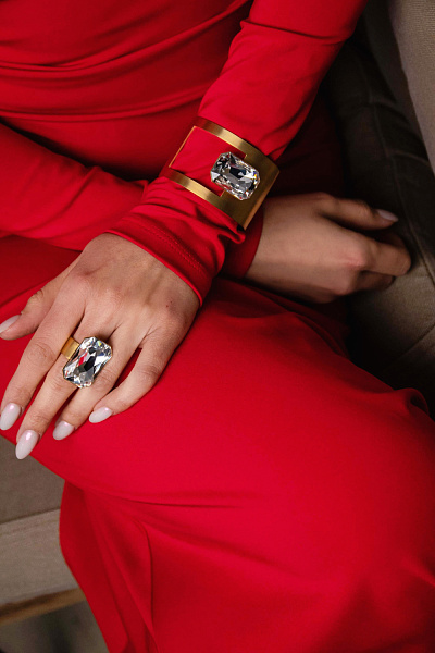 Кольцо Allum (кристалл прозр., г/п: золото, регулир.) Греция Katerina Vassou KV25 2-308970GCRYSRAL