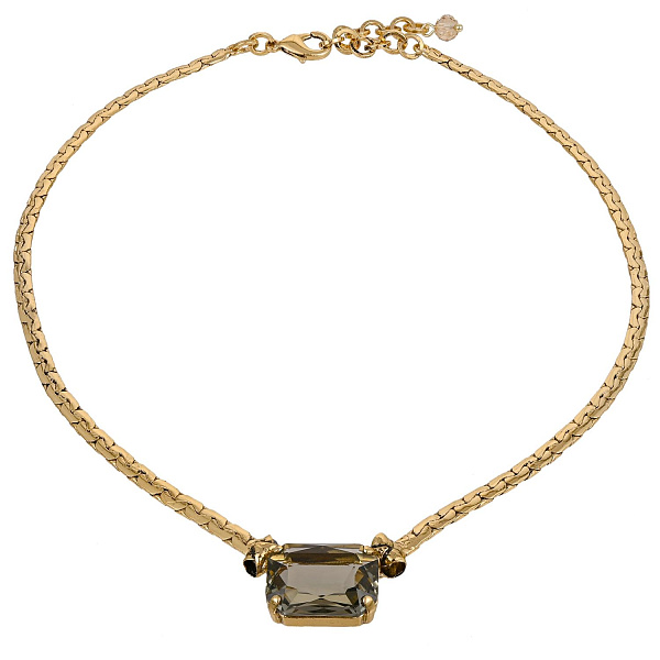 Колье Леденцы (кристалл графит, 17х12 мм, 46 см) Италия Claudio Canzian 002 05 409