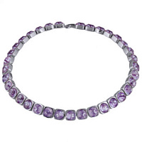 Колье Теннис (кристалл: пурпурные 8 мм, г/п: родий 37-40см) Uvelina SW00 0010R-0161N