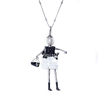 Подвеска (кукла Клэр в белой юбке, жилетке, серебристый) MIA-2408-CL0691 Франция MiAmelie