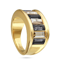 Кольцо Богемия (кристаллы графит, шампань, г/п: золото, р.17) Uvelina SW00 0041G-052R