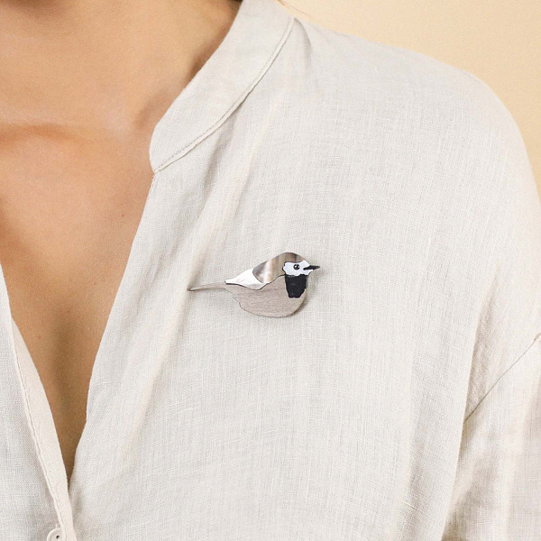 Брошь Ornitho (перламутр, 6.4х2,7 см) 10-23922 Франция Nature Bijjoux 