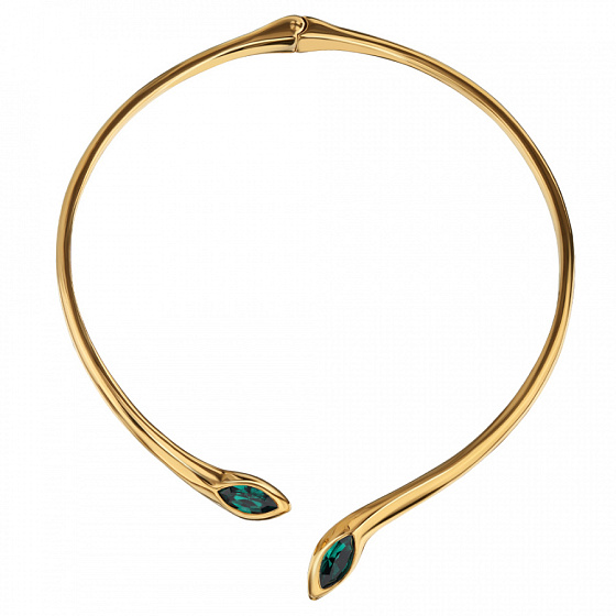 картинка Колье Эдем (кристаллы зеленые, г/п: золото) Uvelina SW00 0110G-205N ювелирный  магазин Калина являющийся официальным дистрибьютором в России 