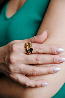 Кольцо Змейка (кристалл черный) Италия  Claudio Canzian 002 01 482